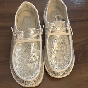 Silver Sequin Casual Shoes